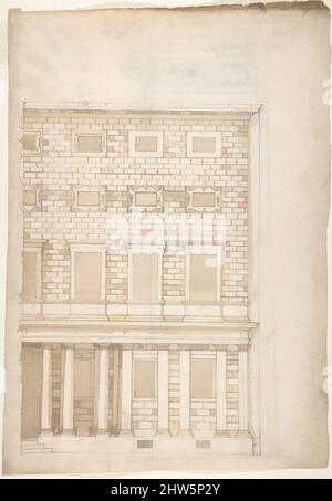 Art inspired by Palazzo Massimo alle Colonne, elevation (recto) Palazzo Massimo alle Colonne, portal, elevation; portal entablature, profile (verso), early to mid-16th century, Dark brown ink, black chalk, and incised lines, sheet: 16 9/16 x 11 7/16 in. (42 x 29 cm), Drawings, Classic works modernized by Artotop with a splash of modernity. Shapes, color and value, eye-catching visual impact on art. Emotions through freedom of artworks in a contemporary way. A timeless message pursuing a wildly creative new direction. Artists turning to the digital medium and creating the Artotop NFT
