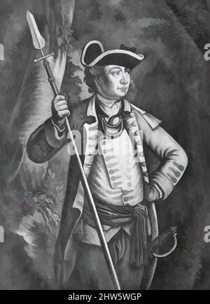 Art inspired by Major General John Sullivan, August 22, 1776, Mezzotint, image and text: 14 x 9 1/4 in. (35.5 x 23.5 cm), Prints, Anonymous, British, 18th century, The son of Irish immigrants, Sullivan was elected to the Continental congress, served as a major general in the, Classic works modernized by Artotop with a splash of modernity. Shapes, color and value, eye-catching visual impact on art. Emotions through freedom of artworks in a contemporary way. A timeless message pursuing a wildly creative new direction. Artists turning to the digital medium and creating the Artotop NFT Stock Photo