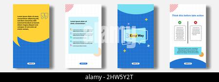 Social media tutorial, tips, trick, did you know post stories horizontal banner layout template with geometric background, memphis pattern design elem Stock Vector