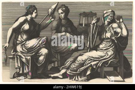 The Three Fates Clotho, Lachesis, and Atropos, 1558-59. After Giulio ...