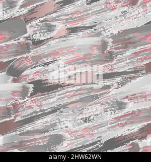 Silver Rose Gold Brush Strokes Seamless Pattern Design Stock Vector