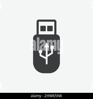 USB Transfer Flash Drive Flat Vector Icon Stock Vector