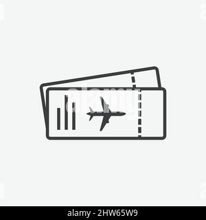 Boarding Pass Travel Flat Vector Icon Stock Vector