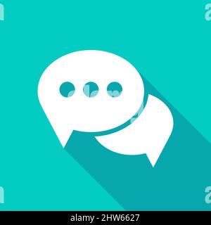 Message Chat Long Shadow Vector Icon Stock Vector