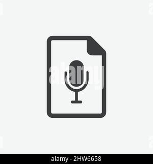 Microphone Audio File Document Flat Vector Icon Stock Vector