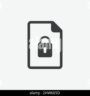 Security Locked File Document Flat Vector Icon Stock Vector