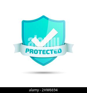 Protected Shield for Medical and Computing Security Label Stock Vector