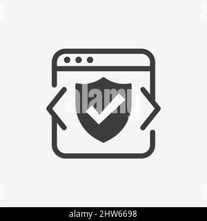 Protection Shield Security OS Window Flat Vector Icon Stock Vector