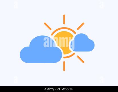 Sun and Clouds Color Vector Icon Stock Vector