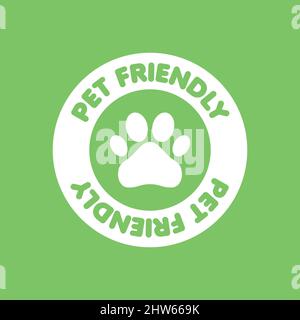 Pet Friendly on Green Background Color Vector Icon Stock Vector
