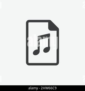 Audio Music File Document Flat Vector Icon Stock Vector