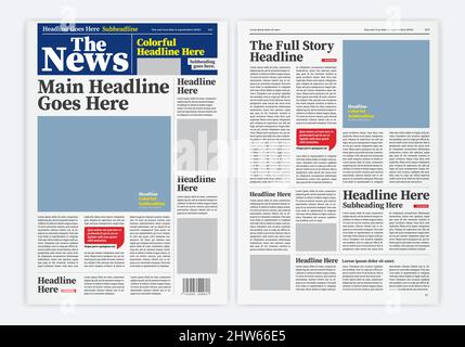 Graphical Layout Newspaper Template Stock Vector