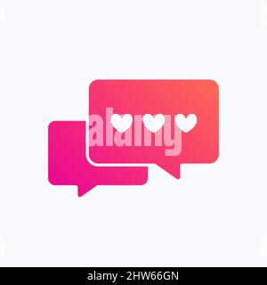 Message Chat Love Color Vector Icon Stock Vector