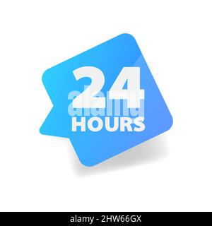 24 Hours Color Vector Tag Stock Vector