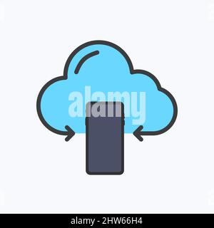 Phone Cloud Color Vector Icon Stock Vector