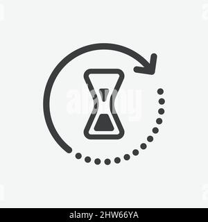 Sand Clock Time Flat Design Icon Stock Vector