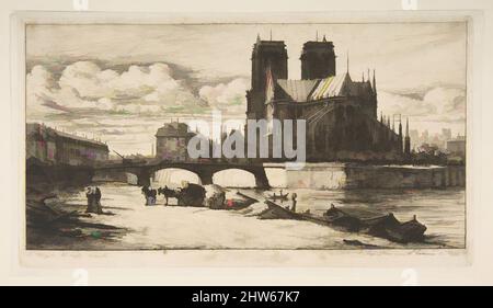 Art inspired by The Apse of Nôtre-Dame, Paris, 1854, Etching with engraving and drypoint on laid paper; fourth state of nine, plate: 6 1/2 x 11 13/16 in. (16.5 x 30 cm), Prints, Charles Meryon (French, 1821–1868, Classic works modernized by Artotop with a splash of modernity. Shapes, color and value, eye-catching visual impact on art. Emotions through freedom of artworks in a contemporary way. A timeless message pursuing a wildly creative new direction. Artists turning to the digital medium and creating the Artotop NFT Stock Photo
