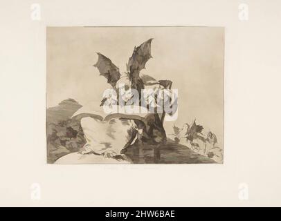 Art inspired by Plate 71 from 'The Disasters of War' (Los Desastres de la Guerra): Against the common good' (Contra el bien general.), after 1814–15 (published 1863), Etching and burnisher, Plate: 6 7/8 × 8 11/16 in. (17.5 × 22 cm), Prints, Goya (Francisco de Goya y Lucientes) (Spanish, Classic works modernized by Artotop with a splash of modernity. Shapes, color and value, eye-catching visual impact on art. Emotions through freedom of artworks in a contemporary way. A timeless message pursuing a wildly creative new direction. Artists turning to the digital medium and creating the Artotop NFT Stock Photo