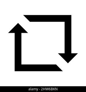 Repost retweet icon, square with swirling arrows recycle Stock Vector