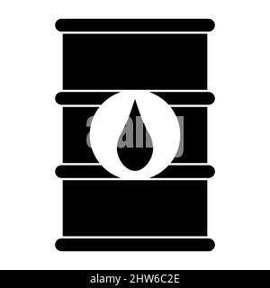 Oil barrel icon, barrel with black oil drop Stock Vector