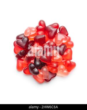 Heart shaped jelly candy isolated on a white backgorund. Stock Photo