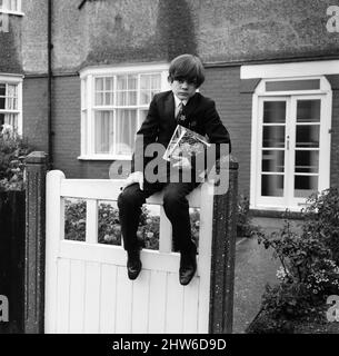 Child actor Jack Wild, who played the role of the Artful Dodger in the 1968 film 'Oliver!'. Pictured outside his home in Hounslow. 30th September 1968. Stock Photo