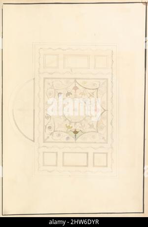 Art inspired by Design for Ceiling of Ladies' Dressing Room at the Pantheon, Oxford Street, London, ca. 1770, Ink and watercolor over graphite, sheet: 20 1/4 x 14 3/16 in. (51.5 x 36 cm), James Wyatt (British, Weeford, Stafforshire 1746–1813 near Marlborough, Wiltshire, Classic works modernized by Artotop with a splash of modernity. Shapes, color and value, eye-catching visual impact on art. Emotions through freedom of artworks in a contemporary way. A timeless message pursuing a wildly creative new direction. Artists turning to the digital medium and creating the Artotop NFT Stock Photo