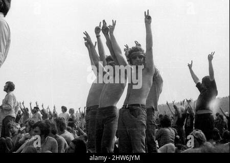 The 1970 Isle of Wight music festival. Stock Photo
