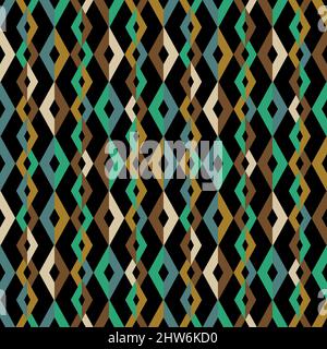 Geometric Mid-Century Modern Style Seamless Pattern Design Stock Vector