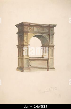 Art inspired by Monument of Richard Jervoice, 1563, 19th century, Ink and wash, sheet: 10 5/8 x 7 1/2 in. (27 x 19.1 cm), Anonymous, British, 19th century, Classic works modernized by Artotop with a splash of modernity. Shapes, color and value, eye-catching visual impact on art. Emotions through freedom of artworks in a contemporary way. A timeless message pursuing a wildly creative new direction. Artists turning to the digital medium and creating the Artotop NFT Stock Photo