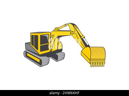 Excavator design illustration vector eps format , suitable for your design needs, logo, illustration, animation, etc. Stock Vector