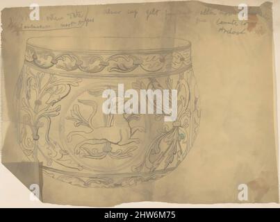 Art inspired by Medieval Silver Cup, 1870–1900, Graphite on tracing paper, sheet: 5 1/8 x 7 in. (13 x 17.8 cm), Anonymous, British, 19th century, Classic works modernized by Artotop with a splash of modernity. Shapes, color and value, eye-catching visual impact on art. Emotions through freedom of artworks in a contemporary way. A timeless message pursuing a wildly creative new direction. Artists turning to the digital medium and creating the Artotop NFT Stock Photo