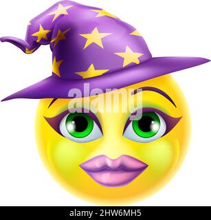 Witch Emoticon Face Emoji Cartoon Icon Stock Vector