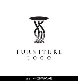 Furniture logo with accent table design illustration vector eps format , suitable for your design needs, logo, illustration, animation, etc. Stock Vector