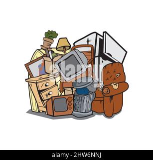 House junk cartoon design illustration vector eps format , suitable for your design needs, logo, illustration, animation, etc. Stock Vector