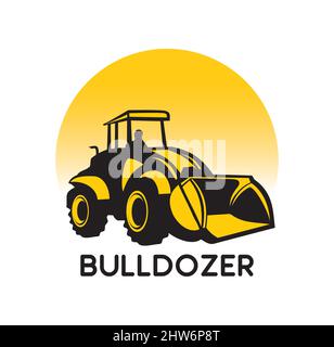Bulldozer cartoon design illustration vector eps format , suitable for your design needs, logo, illustration, animation, etc. Stock Vector