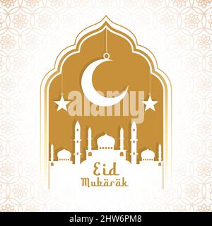 Eid Mubarak vector greetings card Stock Vector