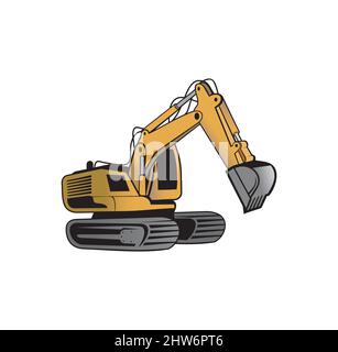 Cartoon excavator design illustration vector eps format , suitable for your design needs, logo, illustration, animation, etc. Stock Vector