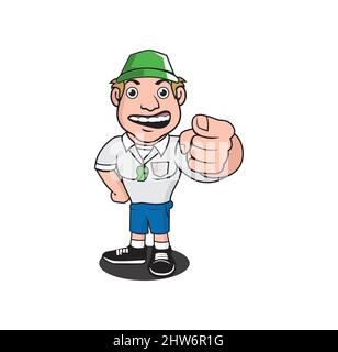 Referee cartoon character design illustration vector eps format , suitable for your design needs, logo, illustration, animation, etc. Stock Vector