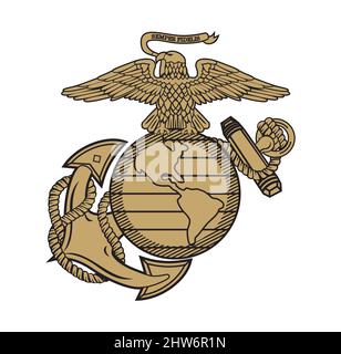 United State Marine Corps Eagle Globe and Anchor ega design illustration vector eps format , suitable for your design needs, logo, illustration, anima Stock Vector