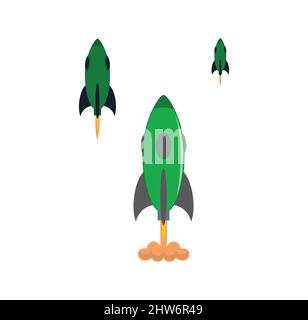 Cartoon of Rocket design illustration vector eps format , suitable for your design needs, logo, illustration, animation, etc. Stock Vector