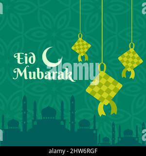 Eid mubarak, Happy Eid al adha, Eid al fitr islamic calligraphy poster banner vector design Stock Vector