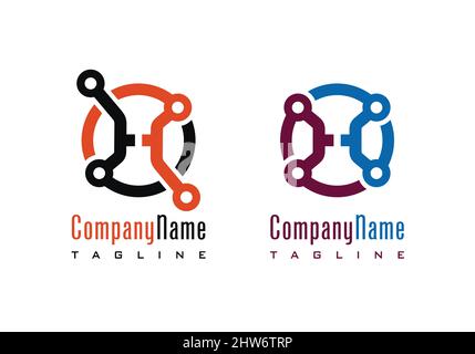 Hub logo design illustration vector eps format , suitable for your design needs, logo, illustration, animation, etc. Stock Vector