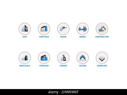 Construction web icon set design illustration vector eps format , suitable for your design needs, logo, illustration, animation, etc. Stock Vector