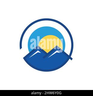 Mountain logo design illustration vector eps format , suitable for your design needs, logo, illustration, animation, etc. Stock Vector