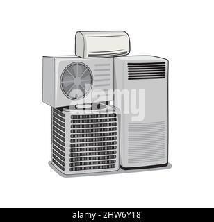 Air Conditioner devices design illustration vector eps format , suitable for your design needs, logo, illustration, animation, etc. Stock Vector
