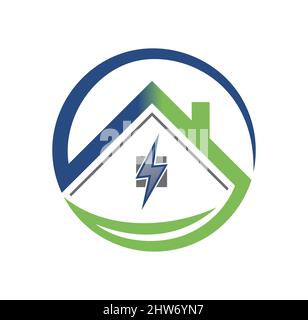 House green energy logo design illustration vector eps format , suitable for your design needs, logo, illustration, animation, etc. Stock Vector