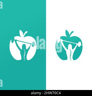 Female fitness logo design illustration vector eps format , suitable for your design needs, logo, illustration, animation, etc. Stock Vector