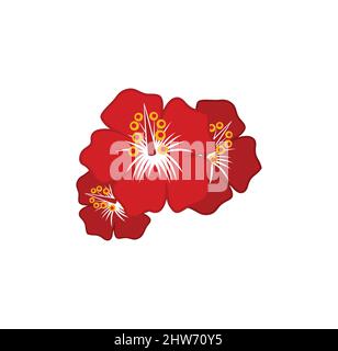 Hibiscus flower design illustration vector eps format , suitable for your design needs, logo, illustration, animation, etc. Stock Vector
