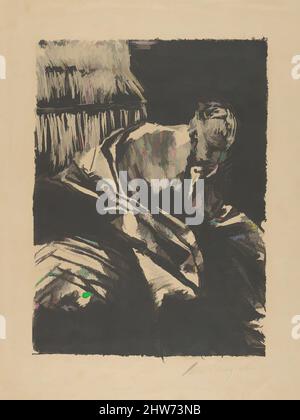 Art inspired by Study of a Young Man, Seated, ca. 1895, Transfer lithograph, reworked in the stone, Image: 11 9/16 × 8 9/16 in. (29.3 × 21.8 cm), Prints, John Singer Sargent (American, Florence 1856–1925 London), Sargent experimented with lithography by working directly on the stone to, Classic works modernized by Artotop with a splash of modernity. Shapes, color and value, eye-catching visual impact on art. Emotions through freedom of artworks in a contemporary way. A timeless message pursuing a wildly creative new direction. Artists turning to the digital medium and creating the Artotop NFT Stock Photo